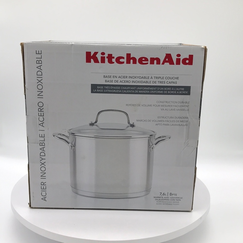 KitchenAid Silver Stainless Steel Stockpot